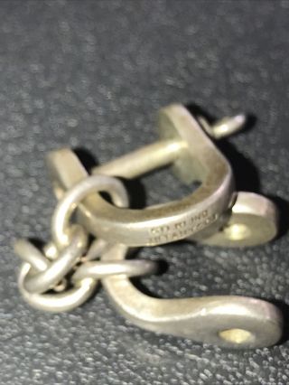 VINTAGE RARE RETIRED TIFFANY & CO STERLING SILVER 925 SHACKLE KEY CHAIN RING 2