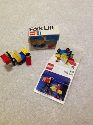 Vintage Classic Lego 425 Fork Lift 100 Complete And Instructions