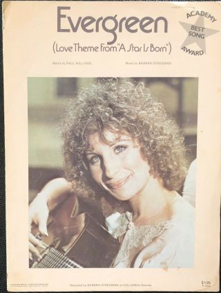 Rare Evergreen - A Star Is Born - Barbra Streisand - 1976 – Sheet Music