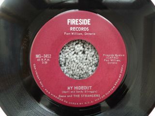 Very Rare 1965 Canada Garage Rock - Gene And The Strangers - My Hideout - 45 -