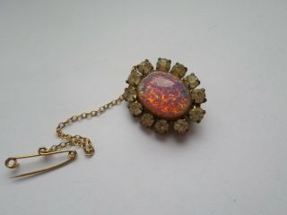 Small Vintage Circa Mid 20th Century Faux Opal Cluster Brooch