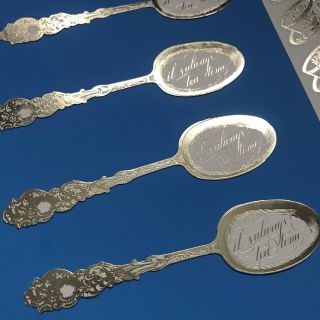 Anna Griffin Card Die Cut Antique Tea Spoons Cup Stickers Silver White Metallic