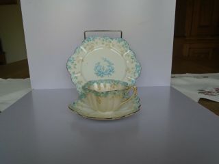 Antique Foley Wileman Porcelain Empire Pattern Trio 1890 - 1900