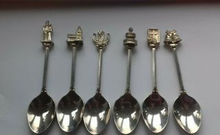 Set Of 6 Vintage Silver Plated W.  A.  P.  W - Tea Spoons - Wedding Theme