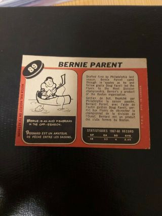 1968 - 69 OPC (RARE) Bernie Parent RC 89 2