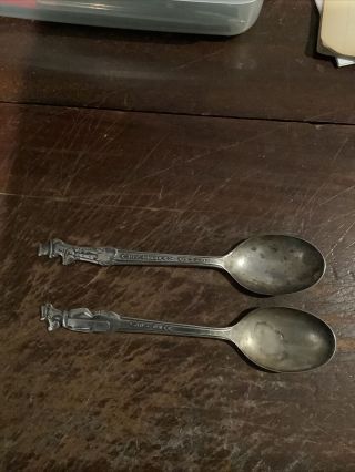 2 Vintage Silver Plated Spoons.  Yogi Bear,  Huckleberry Hound