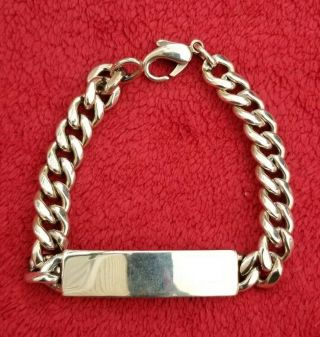 Rare Retired James Avery Sterling Silver 925 Link Heavy Id Bracelet 50g 8.  5 " Long