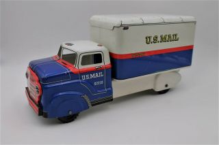 Rare Vintage 1950s Louis Marx First Issue U.  S.  Mail Tin Litho Toy Delivery Truck