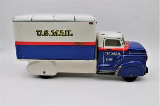 Rare Vintage 1950s Louis Marx First Issue U.  S.  Mail Tin Litho Toy Delivery Truck 3