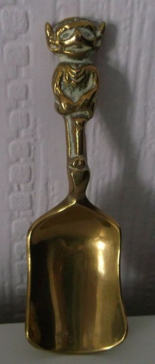 Vintage Solid Brass Lincoln Imp Caddy Spoon