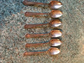 Vintage,  Lovely Set Of 6 Silver Plated,  Epns Art Deco Coffee Spoons,  Very Cute.