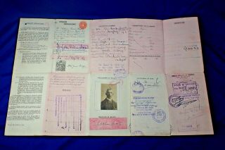 Rare Ww1 1919 British Civil Servant Passport Military Permits And Endorsements
