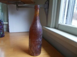 1880s F.  C.  Lang Bottling Co Chicago Rare Applied Blob Beer Or Soda Bottle 11 1/4 "