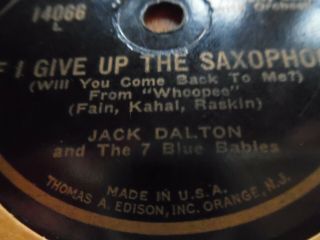 Rare Edison Needle Type Electric,  Jack Dalton And 7 Blue Babies Give Up Saxophone