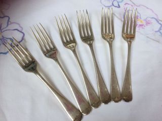 Vintage Craftsman 1930 - 50s Set 6 Sheffield Silver Plated Epns Small Dinner Forks