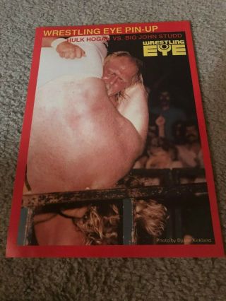 Vintage Wwf Hulk Hogan Vs Big John Studd Wrestling Pinup Photo 1980s Rare