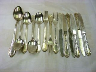 Silver Italy Crown 800 Cutlery 6 Knives 4 Spoons 3 Forks - Not