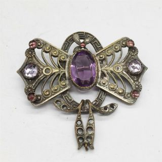 Antique Stunning Art Nouveau Gem Set Ladies Pin Brooch