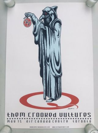 Foo Fighters Them Crooked Vultures Concert Poster 2010 Jermaine Rogers Rare