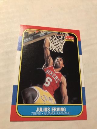 1986/87 Fleer Basketball " Set Break " Julius Erving 31 Rare Sharp
