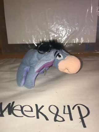 Vintage Disney Eeyore 6 " Plush Keyring Keychain With Zippered Coin Pouch Rare