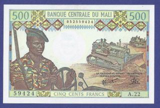 500 Francs 1973 Rare Gem Uncirculated Banknote From Mali