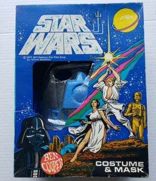Vintage 1977 Star Wars Ben Cooper R2 - D2 Halloween Costume Blue Box Rare Complete