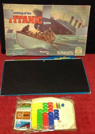 Rare Ideal Toy " Sinking Of The Titanic " Board Game 1976 Disaster Iceberg Toy Htf