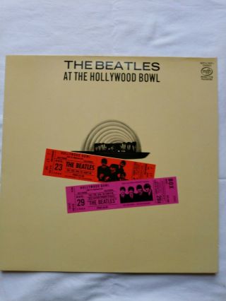 The Beatles Live At Hollywood Bowl.  Rare Mfp Vinyl Lp.  With Red & Pink Tickets.