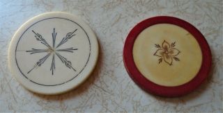 Obsolete,  Early,  Rare Old West,  Ivory Poker,  Casino Chips (2)