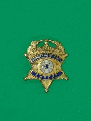 Rare 1957 Los Angeles Co.  Sheriff ' s Expert Shooting Pin 2