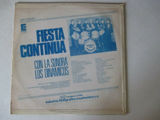 RARE LATIN CUMBIA SALSA LP EX SONORA LOS DINAMICOS,  FIESTA CONTINUA,  ECUADOR 2
