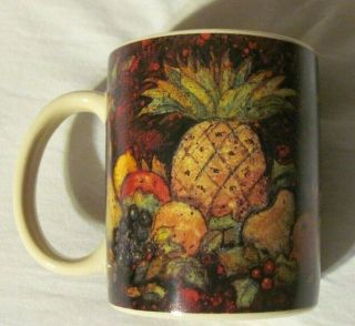 Lang And Wise Primitives Elegant Fruit - Ceramic Mug 2001 Susan Winget - Rare