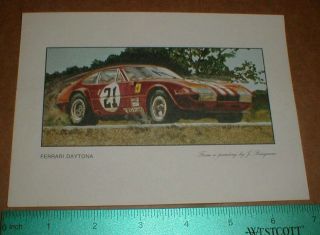 Nabisco Speedway Sugar Daddy Rare 7 " Promo Old Racing Card Ferrari Daytona 1973