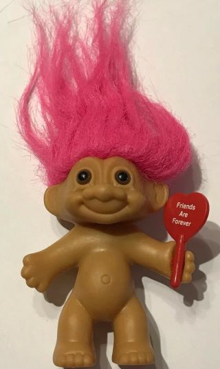 Vintage Best Friends Are Forever Flag Russ Troll 3 " Figure Pink Hair Lips Butt