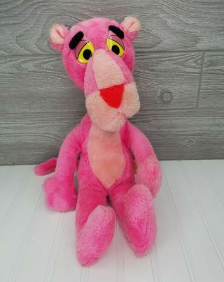 Vintage 1980 Pink Panther Plush Stuffed Toy United Artist Corp Mighty Star 17”