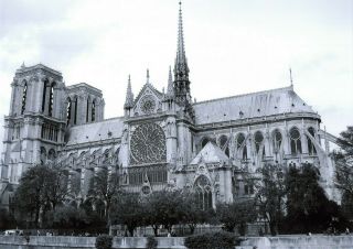 Stunning Black & White A4 Print Of Notre Dame Cathedral,  Paris,  France 20p