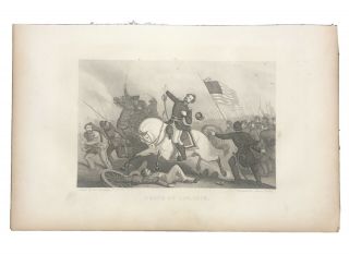 Antique 1865 10x6 Book Plate Print Civil War Death Of General Lyon H.  C.  Bispham