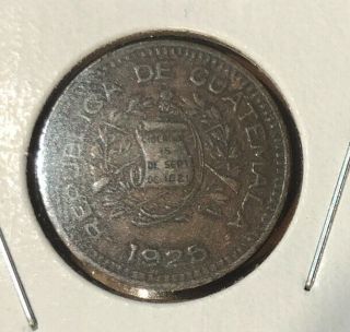 1925 Guatemala 1 (un) Centavo Km 237 1 - Year Type Low Mintage (357,  000) Rare