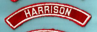 Harrison Red & White Vintage Rws Council Community City Strip Boy Scout Bsa
