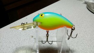 Rebel Bait Co " Deep Wee R ",  Blue Back,  Chartreuse Sides,  Org.  Belly,  Exc.