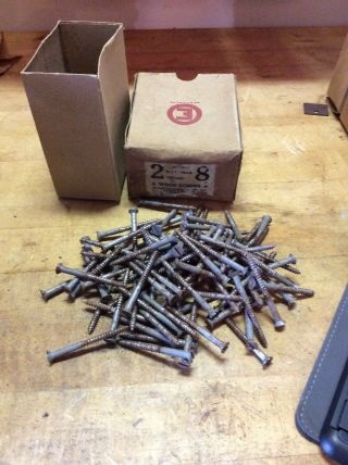 Vintage The Eagle Lock Co.  2” 8 Flat Head Steel Wood Screws