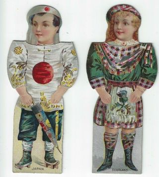 Antique - Merrick Thread Co.  - Advertising Paper Dolls - Victorian Trade Cards