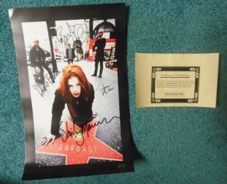 Garbage Fan Club Rare Poster Autographed By All Butch Vig Shirley Manson 1997