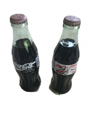 2 Coke Hawaii Foodland Disney Toontown Coca Cola Bottles 8 Oz,  Vintage And Rare,