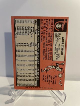 1969 Topps Willie Stargell Pittsburgh Pirates 545 Baseball Card 2