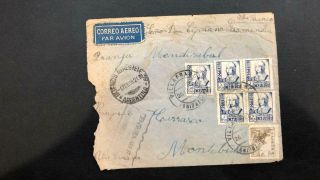 Rare 1938 Spanish Civil War Censor Cover To Montevideo With Multiple Frankings