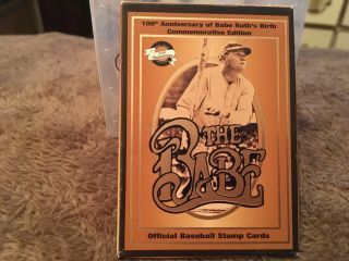 Rare Babe Ruth Official Baseball Stamp Cards 100th Anniversary 1994