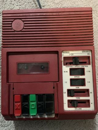 Rare Library Congress C - 78 Cassette Deck/tape Player Red