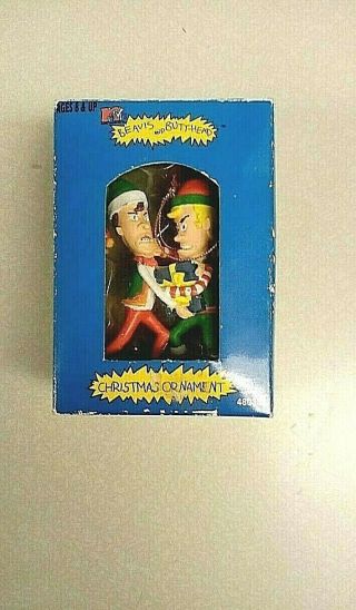 Rare 1996 Mtv Beavis And Butthead " Fighting For Gift " Christmas Tree Ornament
